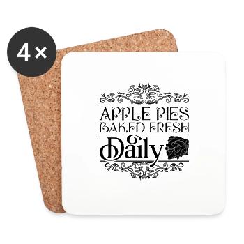 Apple Pies Baked Fresh Daily Baker Apple Pie Lover - Coasters (set of 4) - white - Front