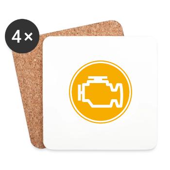 Check engine light Autotuning - Coasters (set of 4) - white - Front