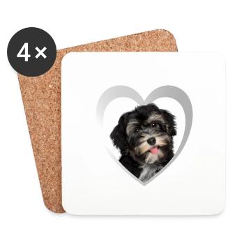 Havanese Heart - I Love Havanese - Coasters (set of 4) - white - Front