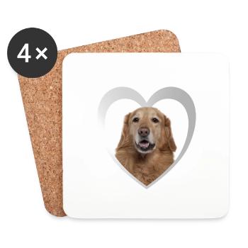 Hovawart Heart - I Love Hovawart - Coasters (set of 4) - white - Front