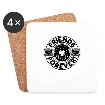 Friends Forever Breakfast Coffee & Donuts Lover - Dessous de verre (lot de 4) - blanc - Devant