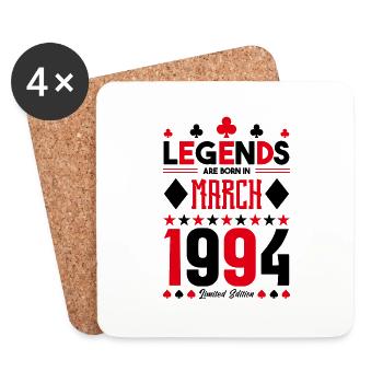 cadeau d'anniversaire Mars 1994. jeux de carte. - Dessous de verre (lot de 4) - blanc - Devant