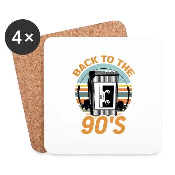 Walkman Back to the 90s - Gift Idea - Coasters (set of 4) - white - Front
