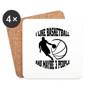 Basketball Basketball Player Basketball Team - Dessous de verre (lot de 4) - blanc - Devant