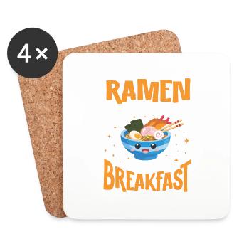 Ramen Nudelsuppe Japanische Kawaii Geschenk Ramen - Untersetzer (4er-Set) - Weiß - Vorne