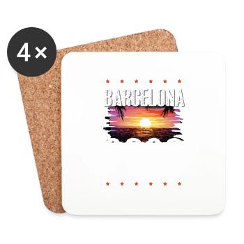 Barcelone 2023 - Dessous de verre (lot de 4) - blanc - Devant