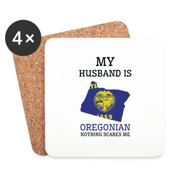 Nichts macht mir Angst Oregonian Ehemann Oregon - Untersetzer (4er-Set) - Weiß - Vorne