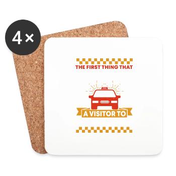 THE FIRST THING THAT STRIKES A VISITOR TO PARIS - Coasters (set of 4) - white - Front