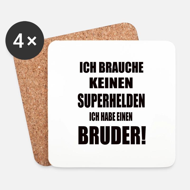 Bruder Geburtstag - Untersetzer (4er-Set) - Weiß