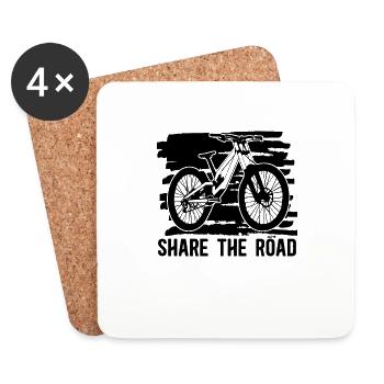 Share The Road Bicycle Biker Mountain Bike Cyclist - Coasters (set of 4) - white - Front