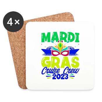 Mardi Gras Cruise Crew 2023 Mardi Gras Geschen - Coasters (set of 4) - white - Front