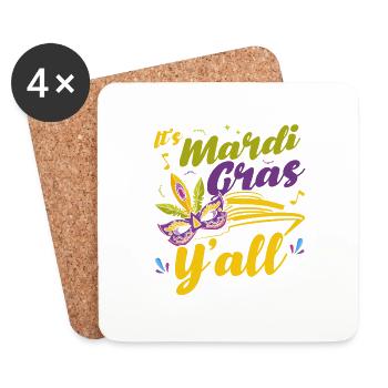 Es ist Fasching, Leute Mardi Gras Geschenk - Untersetzer (4er-Set) - Weiß - Vorne