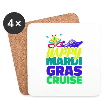 Happy Mardi Gras Cruise Mardi Gras Geschen - Coasters (set of 4) - white - Front