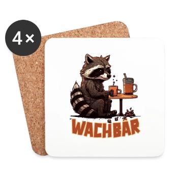 Wachbär Waschbär Motiv Köstüm Bild Mode Rave - Untersetzer (4er-Set) - Weiß - Vorne