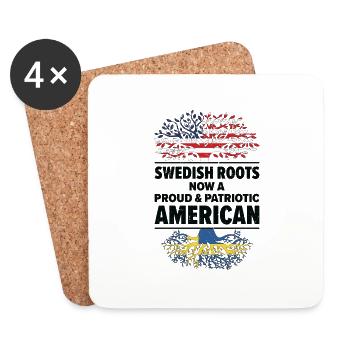 Geboren in Schweden Schweden Amerikaner USA - Untersetzer (4er-Set) - Weiß - Vorne