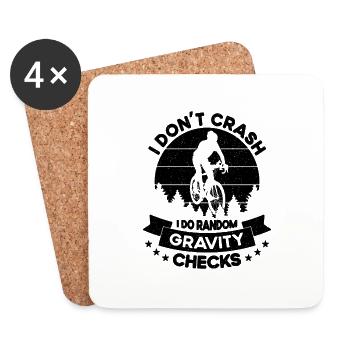 Je ne m’écrase pas Je fais du vélo Rétro Cycliste - Dessous de verre (lot de 4) - blanc - Devant