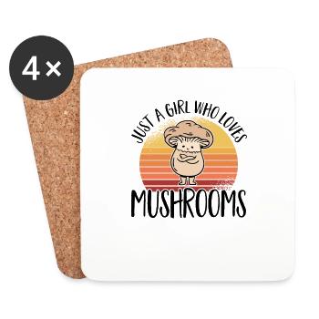 Cueilleur de champignons Chasseurs de champignons Amateurs de champignons Champignons Ferme de champignons - Dessous de verre (lot de 4) - blanc - Devant