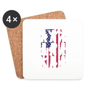 Tanzen Dabbing Amerikaner 4. Juli US-Flagge Dab - Untersetzer (4er-Set) - Weiß - Vorne