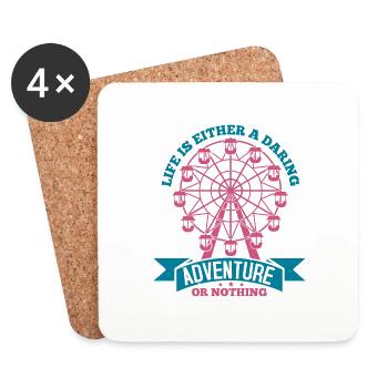 LA VIE EST SOIT UNE AVENTURE AUDACIEUSE, SOIT RIEN - Dessous de verre (lot de 4) - blanc - Devant