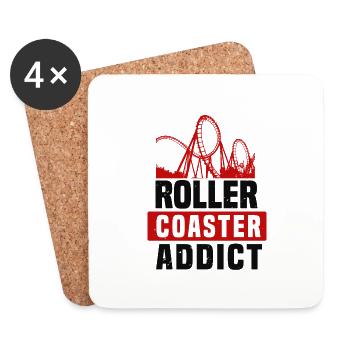 ROLLER COASTER ADDICT - Coasters (set of 4) - white - Front