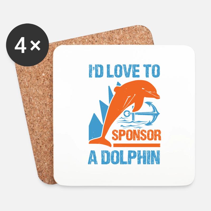 ICH WÜRDE GERNE EIN DOLPHINS SPONSERN - Untersetzer (4er-Set) - Weiß