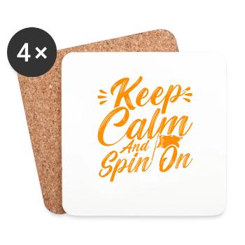 Stay calm and keep turning Flag guard Geschen - Coasters (set of 4) - white - Front