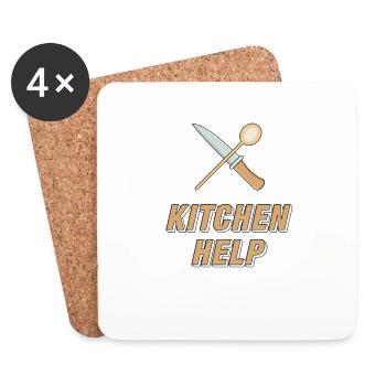KITCHEN HELP - Coasters (set of 4) - white - Front