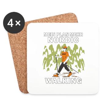 MEHR NORDIC WALKING - Untersetzer (4er-Set) - Weiß - Vorne