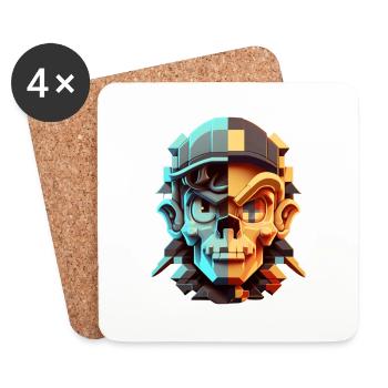 Dude 8bit Pixelart - Coasters (set of 4) - white - Front