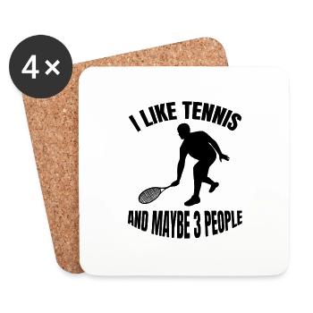 Joueurs de tennis Club de tennis Amateurs de tennis Tennis - Dessous de verre (lot de 4) - blanc - Devant
