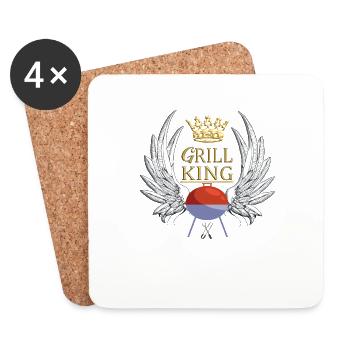 Idée de barbecue et de cadeau de camping-car - Dessous de verre (lot de 4) - blanc - Devant