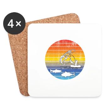 Fishing Fishing Fishing Fishing Fishing Hooks - Coasters (set of 4) - white - Front