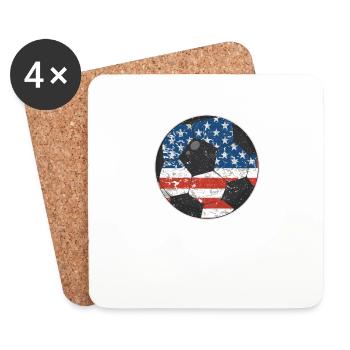 Football American Flag 4th of July US Sports - Coasters (set of 4) - white - Front