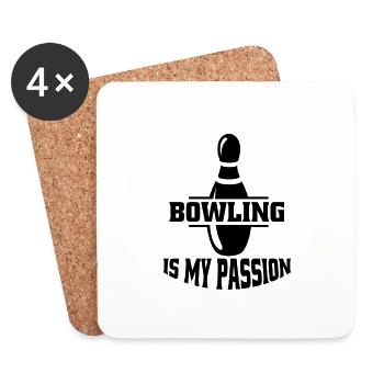 Bowling Bowling Club de bowling Club de bowling - Dessous de verre (lot de 4) - blanc - Devant