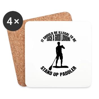 Stand-up paddlers Stand Up Paddling Stand-up paddleboarding - Coasters (set of 4) - white - Front