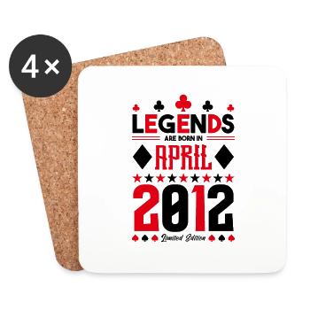 cadeau d'anniversaire avril 2012. jeux de carte. - Dessous de verre (lot de 4) - blanc - Devant