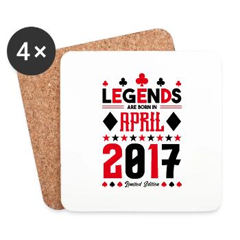 Birthday gift April 2017. card games. - Coasters (set of 4) - white - Front