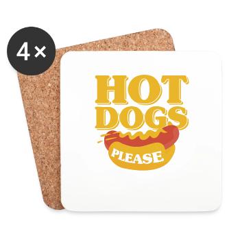 Hot Dogs Please Hot Dog Gift - Coasters (set of 4) - white - Front