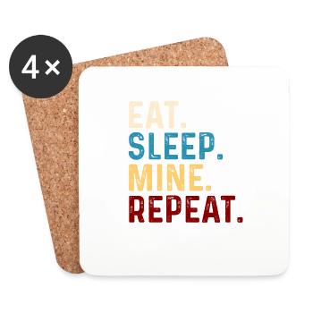 Manger dormir le mien répéter - Dessous de verre (lot de 4) - blanc - Devant