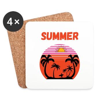 Summer - Coasters (set of 4) - white - Front