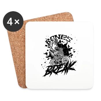 Bones Break BMX Racing Bicycle Racing BMX Rider - Coasters (set of 4) - white - Front