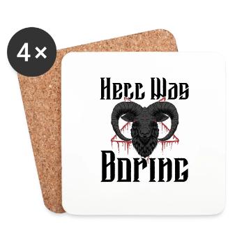 Satan Beelzebub Teufel Gothic Pentagram Mystisch - Untersetzer (4er-Set) - Weiß - Vorne