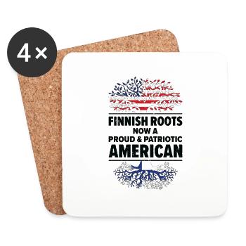 Geboren Finnisch Finnland Amerikanisch USA - Untersetzer (4er-Set) - Weiß - Vorne