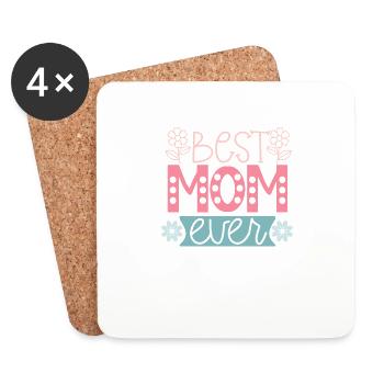 Für die beste Mutter - Süßer Muttertag - Untersetzer (4er-Set) - Weiß - Vorne
