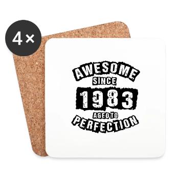40 birthday 40 years born 1983 - Coasters (set of 4) - white - Front
