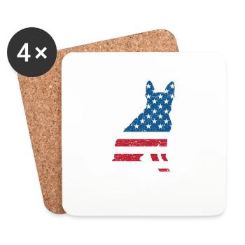 Boston Terrier July 4 Patriotic American - Coasters (set of 4) - white - Front