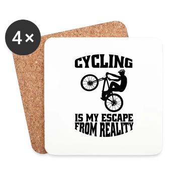 Cycling Cycling Cyclists Cyclists Cycling - Coasters (set of 4) - white - Front