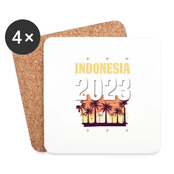 Indonesia 2023 - Coasters (set of 4) - white - Front