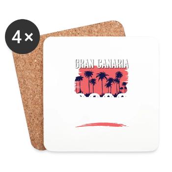 Grande Canarie 2023 (Garantie du prix le plus bas) - Dessous de verre (lot de 4) - blanc - Devant