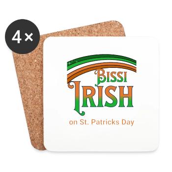 Bissi Irish - am St.Patrick's Day! - Untersetzer (4er-Set) - Weiß - Vorne